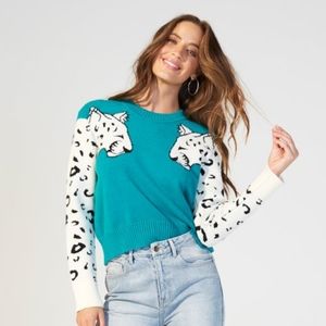 MINKPINK Snow Leopard Intarsia Sweater